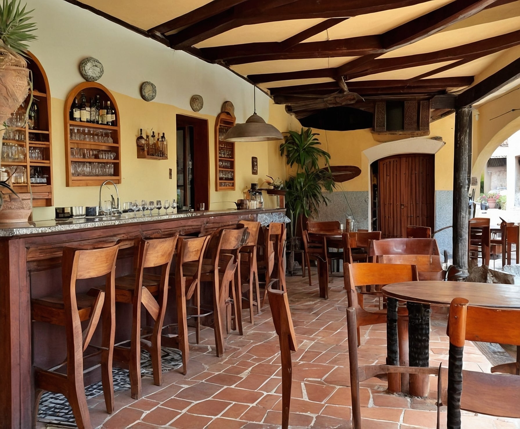 Asador con carnes y ambiente acogedor de restaurante